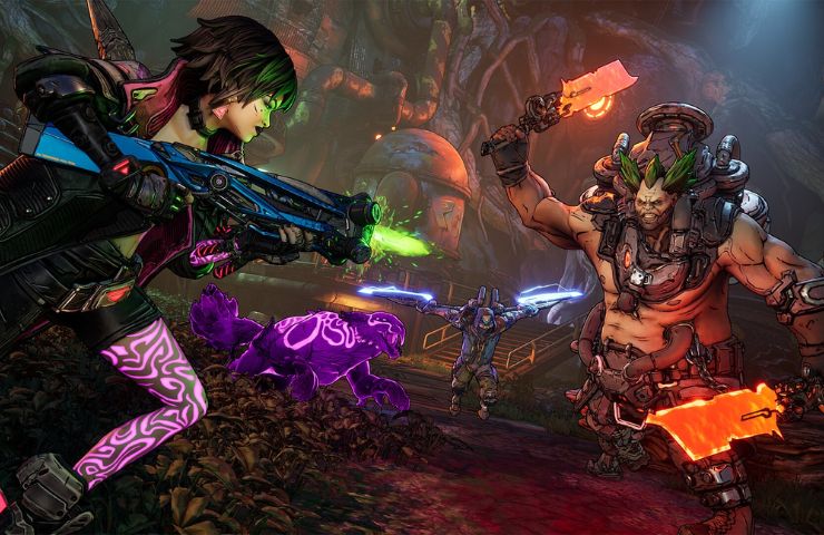 screenshot di borderlands 4 con protagonista che spara a un mostro