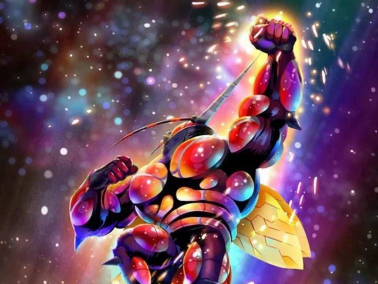 parte dell'artwork di Buzzwole della carta immersiva del set Crisi Ultradimensionale di Pokémon Pocket