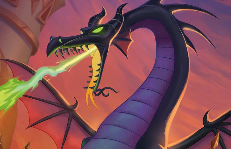 illustrazione disney lorcana del drago di Malefica