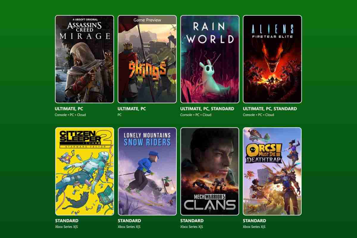 lista giochi game pass in arrivo ad agosto 2025