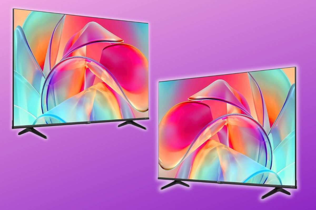 due smart tv hisense di profilo, un destra una sinistra