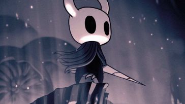 cavaliere con testa da insetto che troneggia su punta di montagna