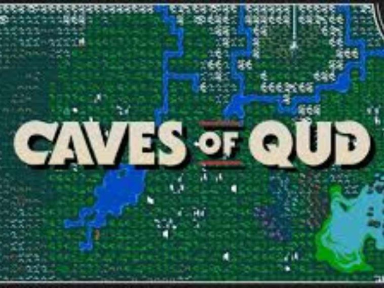 scritta caves of qud su sfndo verde