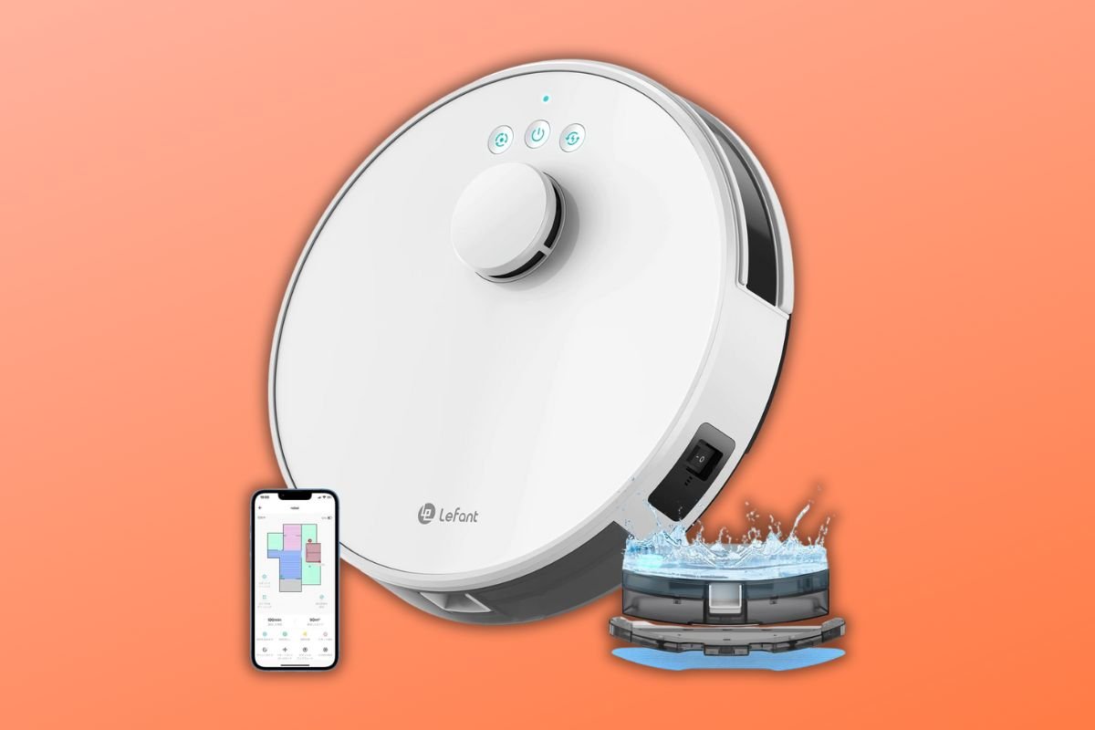 LEFANT M1 Robot Aspirapolvere Lavapavimenti con cellulare e serbatoio acqua