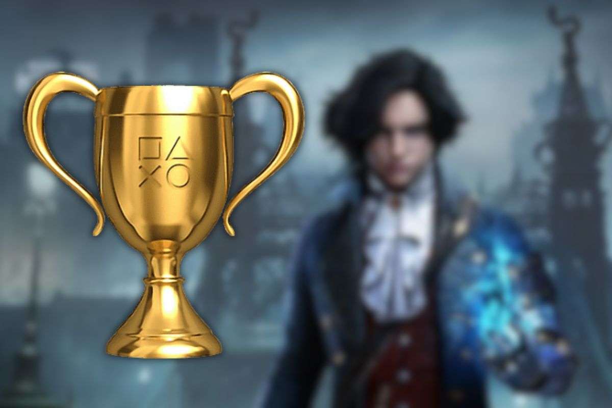 personaggio ragazzo con braccio meccanico, trofeo oro