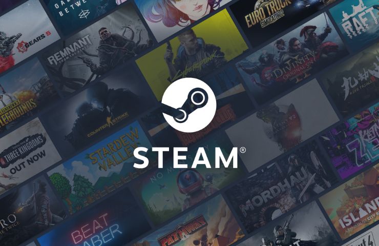logo steam su cover giochi in trasparenza