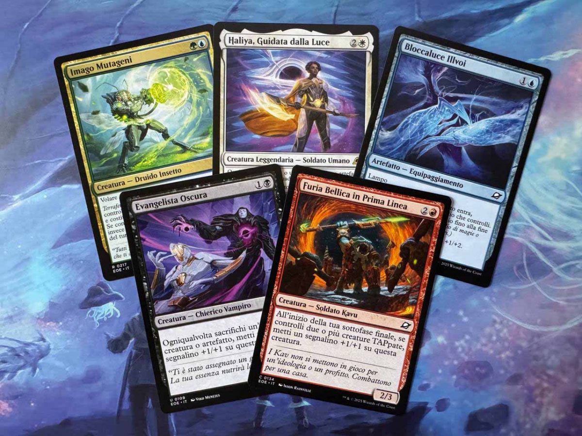 Carte creatura di Magic per l'espansione Ai Confini dell'Eternità (Edge of Eternities), rappresentative di alcune delle fazioni del nuovo set