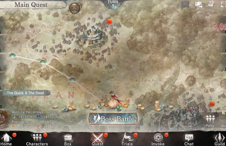 screenshot di mementomori con la mappa e il menù di gioco