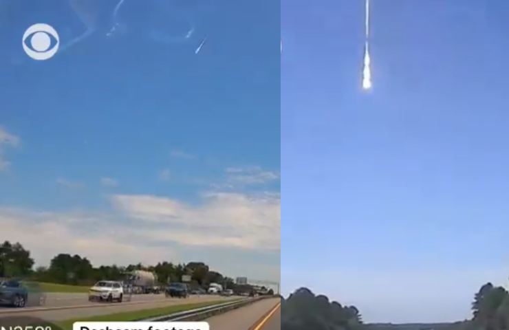 immagini del meteorite nel cielo