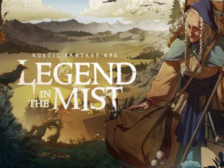 signora anziana, sfondo rurale, scritta Legend in the mist