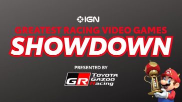 scritta greatest recign video game showdown con super mario che alza una coppa