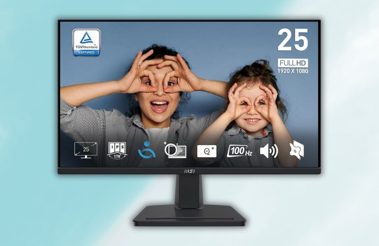 monitor MSI su sfondo azzurro