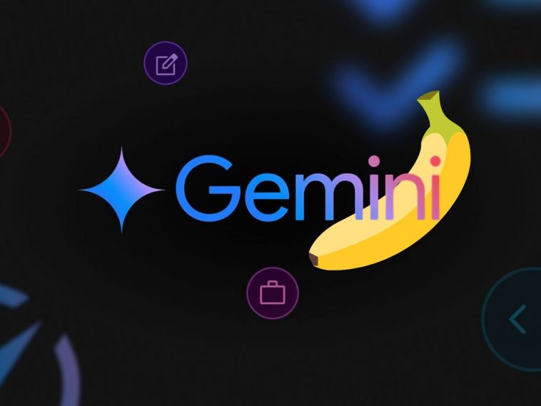 logo di Gemini con banana sotto il logo