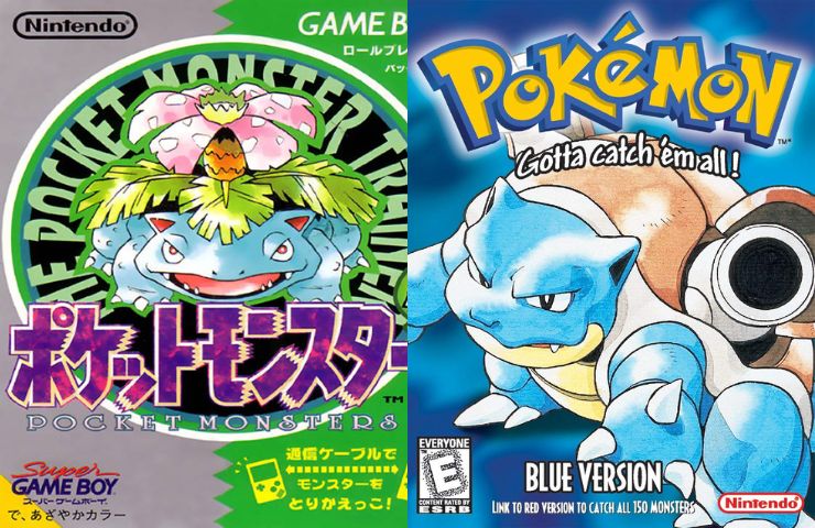 cover affiancate di pokemon verde e pokemon blu