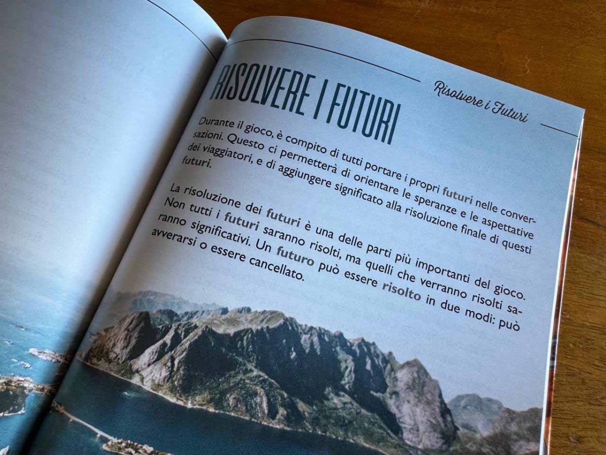 Paragrafo del manuale del GDR RIbbon Drive in cui viene spiegato come funzionano i futuri.