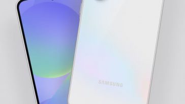 samsung galaxy a36 5G fronte retro su sfondo grigio