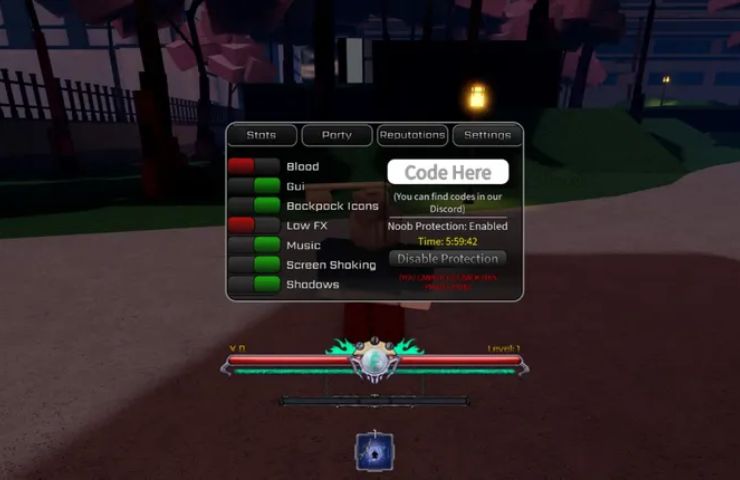 schermata di Peroxide dove mettere i codici del gioco