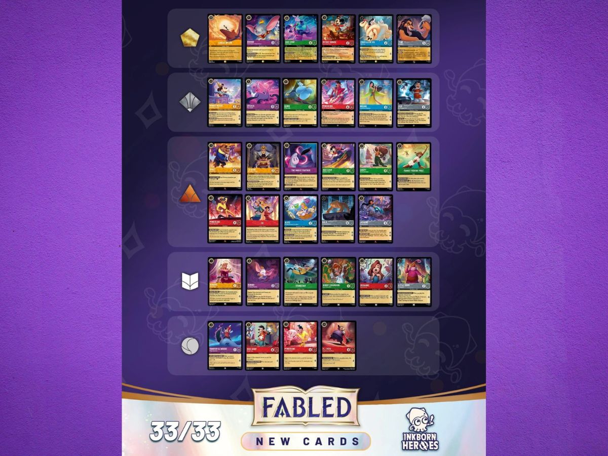 nuove carte inserite nel set leggende fabled di disney lorcana