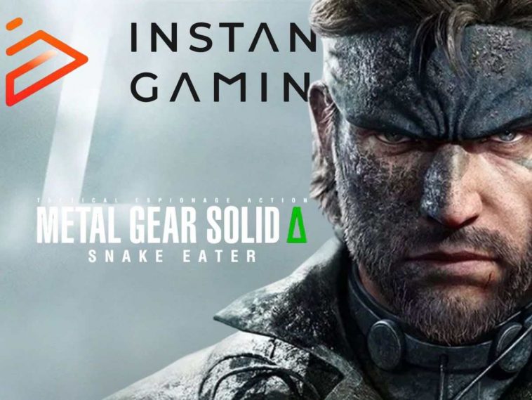personaggio snake con bandana, scrtta instant gaming, scritta metal gear solid delta snake eater