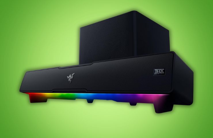 Soundbar Leviathan V2 su sfondo verde