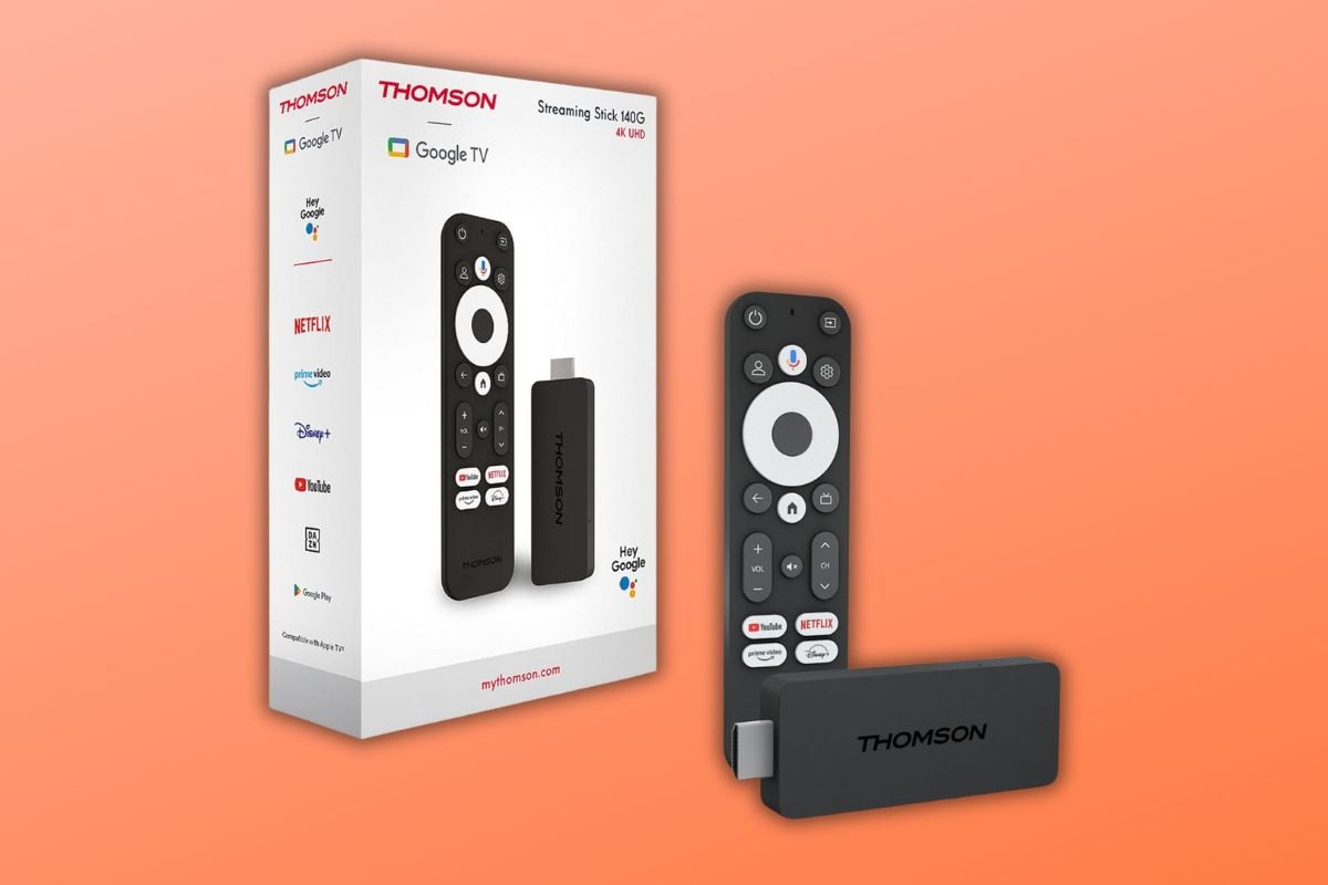 THOMSON Google TV Streaming Stick 140 con telecomando e scatolo