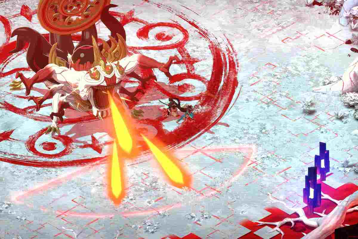 boss quadrupede con più code e teste che lancia palle di fuoco