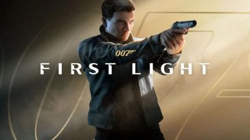 007 impugna pistola e mira, scritta 007 first light