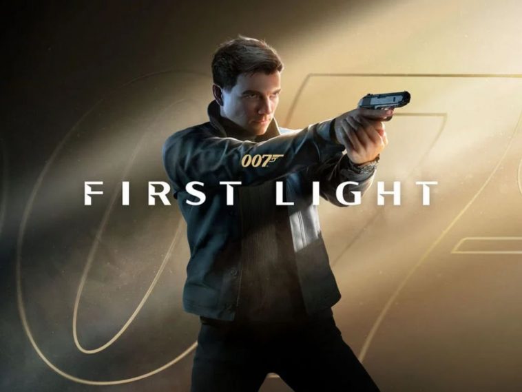 007 impugna pistola e mira, scritta 007 first light