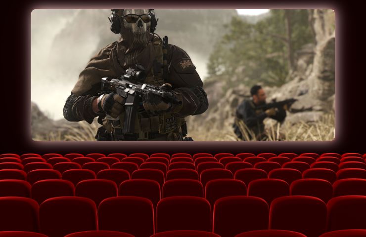 immagine di call of duty all'interno di una sala cinema