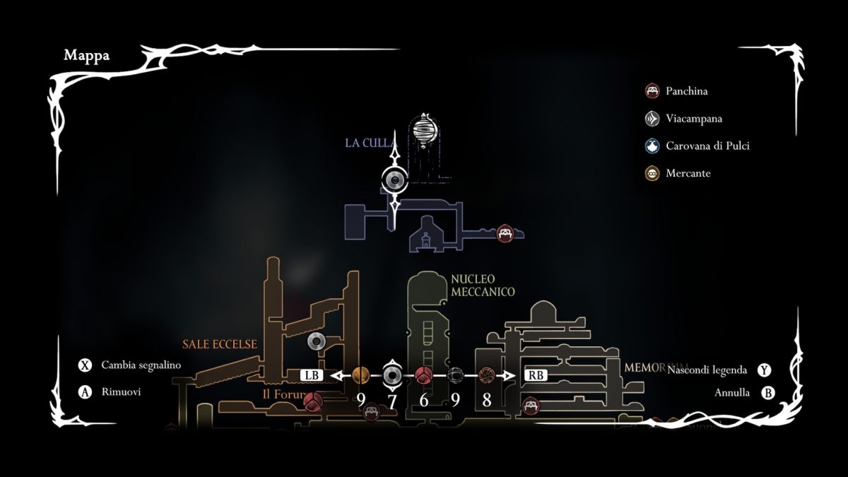 mappa della Culla Hollow Knight Silksong