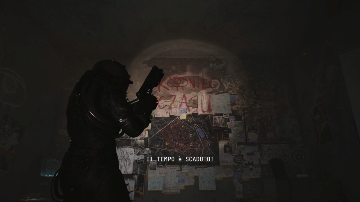 Una scritta su un muro in Cronos: The New Dawn