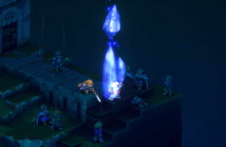 screenshot di final fantasy tactics con personaggio che affronta una magia