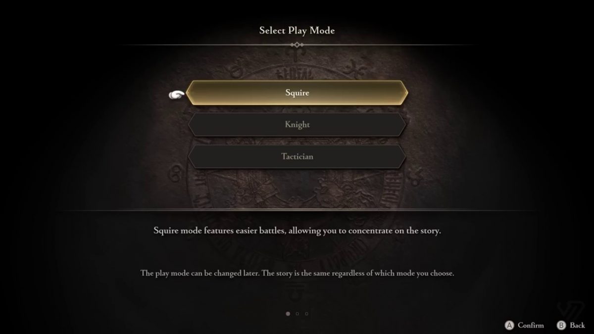 Il menu di selezione difficoltà di Final Fantasy Tactics The Ivalice Chronicles