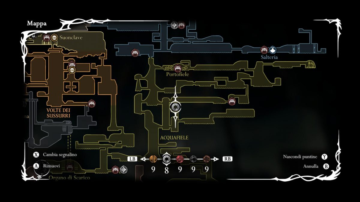 posizione della fionda mappa silksong