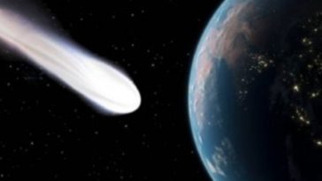 Una cometa che viaggia in direzione della Terra
