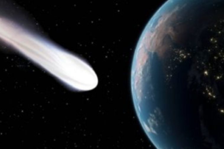 Una cometa che viaggia in direzione della Terra