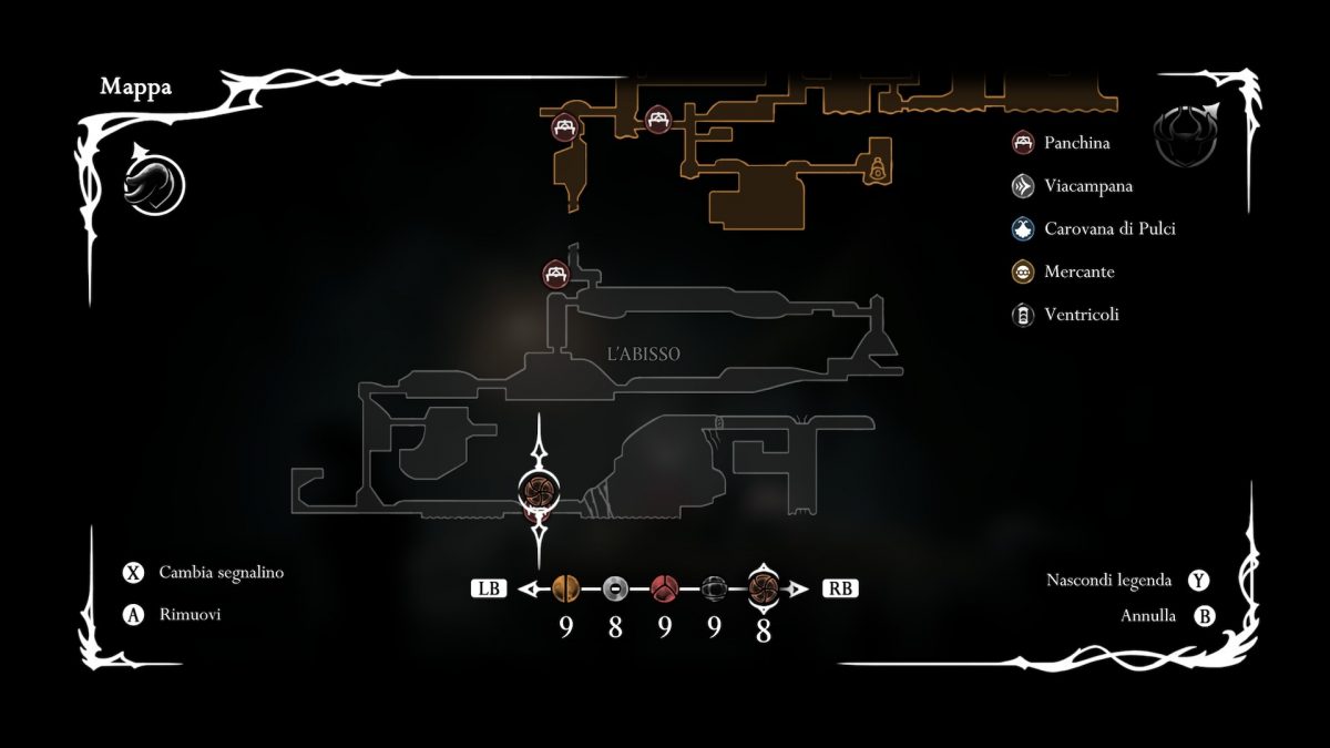 mappa dell'abisso silksong