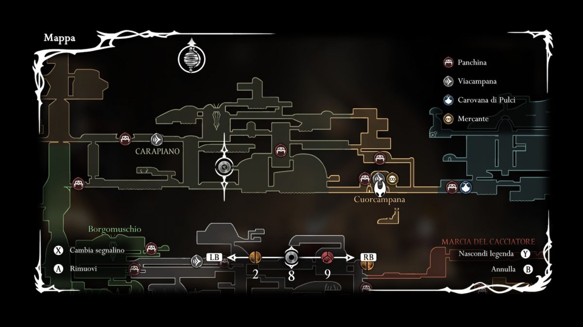 dove si trova sacca nettarina mappa silksong