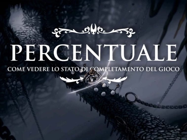 scena iniziale hollow knight silksong con titolo percentuale