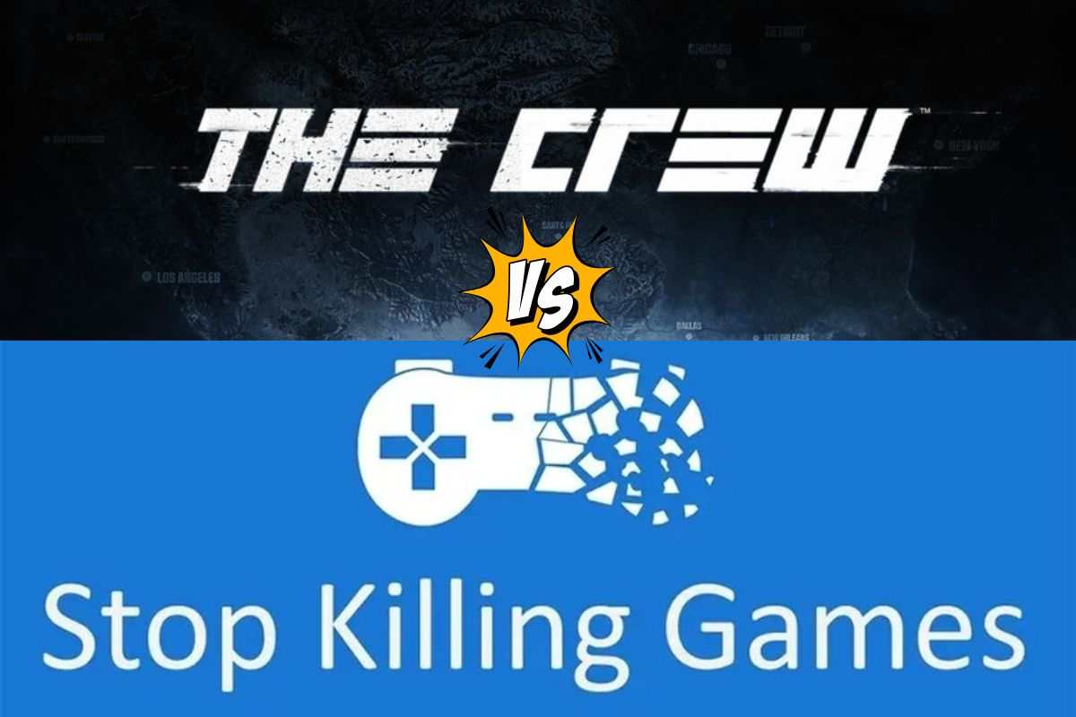 scritta the crew, scritta "VS", sccritta stop killing games