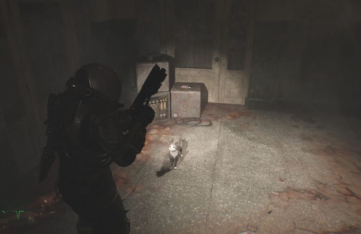 screenshot di cronos the new dawn con personaggio davanti al gatto