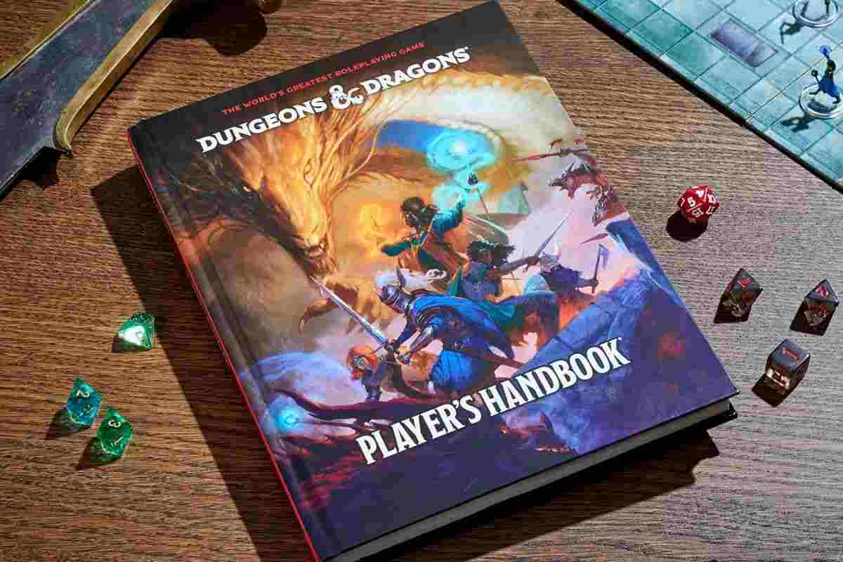 manuale del giocatore su tavolo di legno