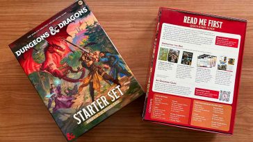 La scatola dllo starter set di Dungeons and Dragons e la guida a come usarla