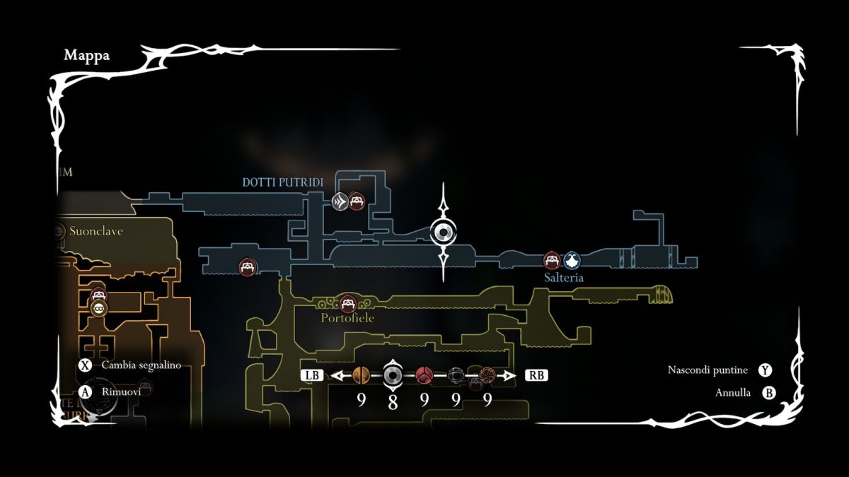 posizione in mappa della corona di purezza silksong