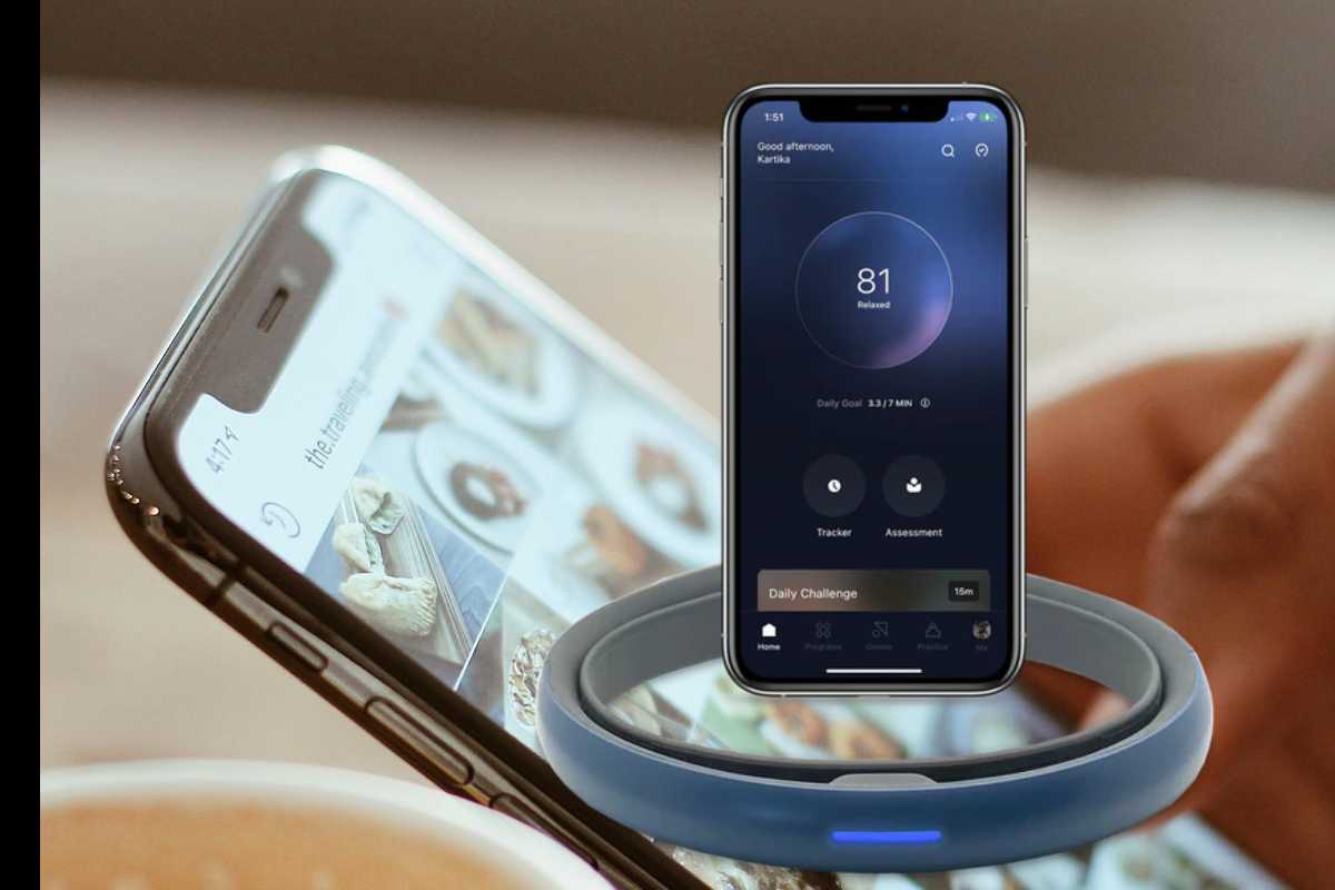 Il dispositivo FocusCalm con fascia e app