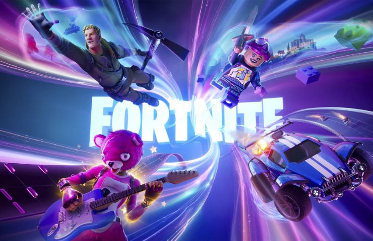 immagine chiave di fortnite con logo al centro e vortice temporale