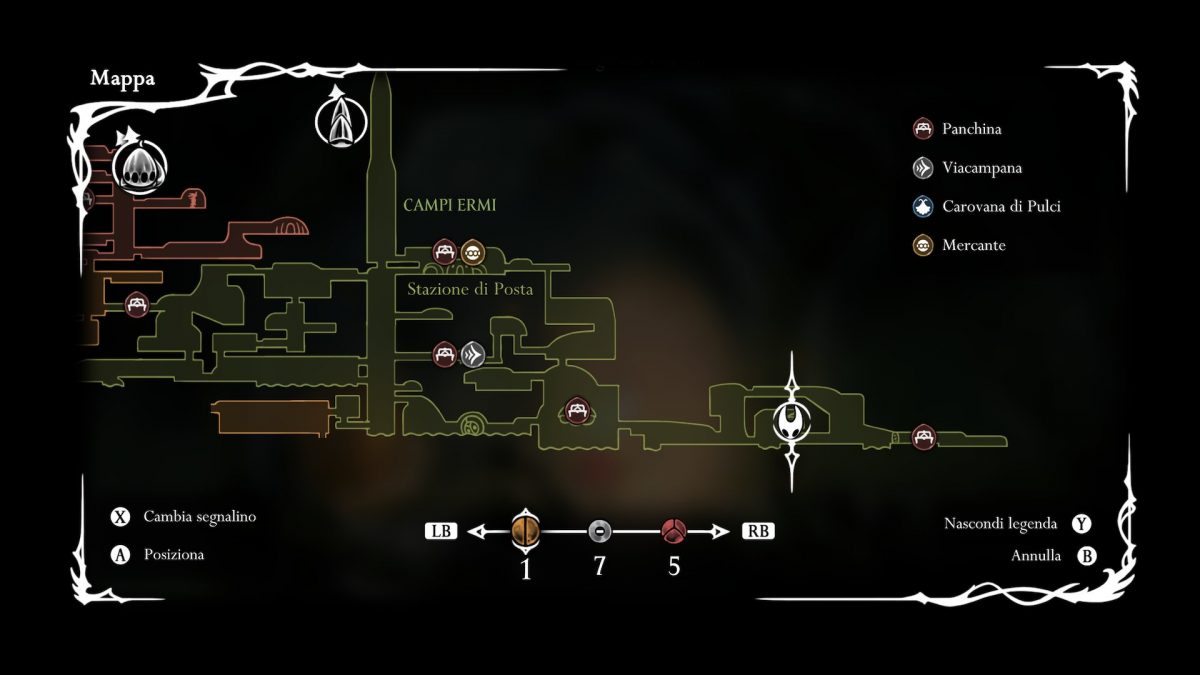 frammento di maschera campi ermi segnalino in mappa