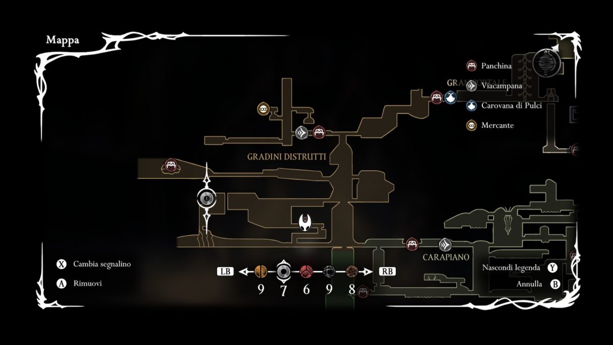 frammento maschera gradini distrutti posizione in mappa
