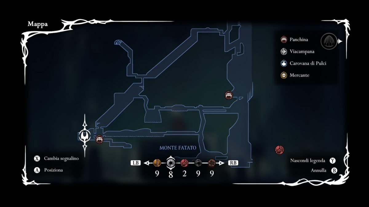 frammento di maschera al monte fatato posizione in mappa silksong