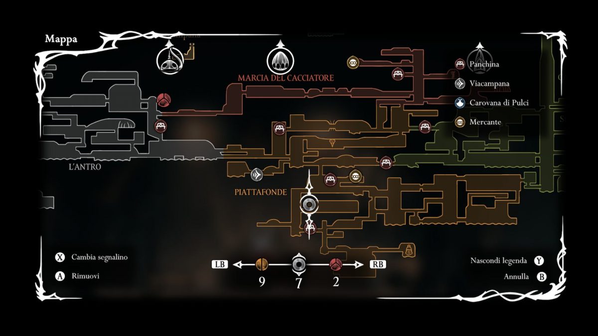 mappa indicazione frammento di spola piattafonde